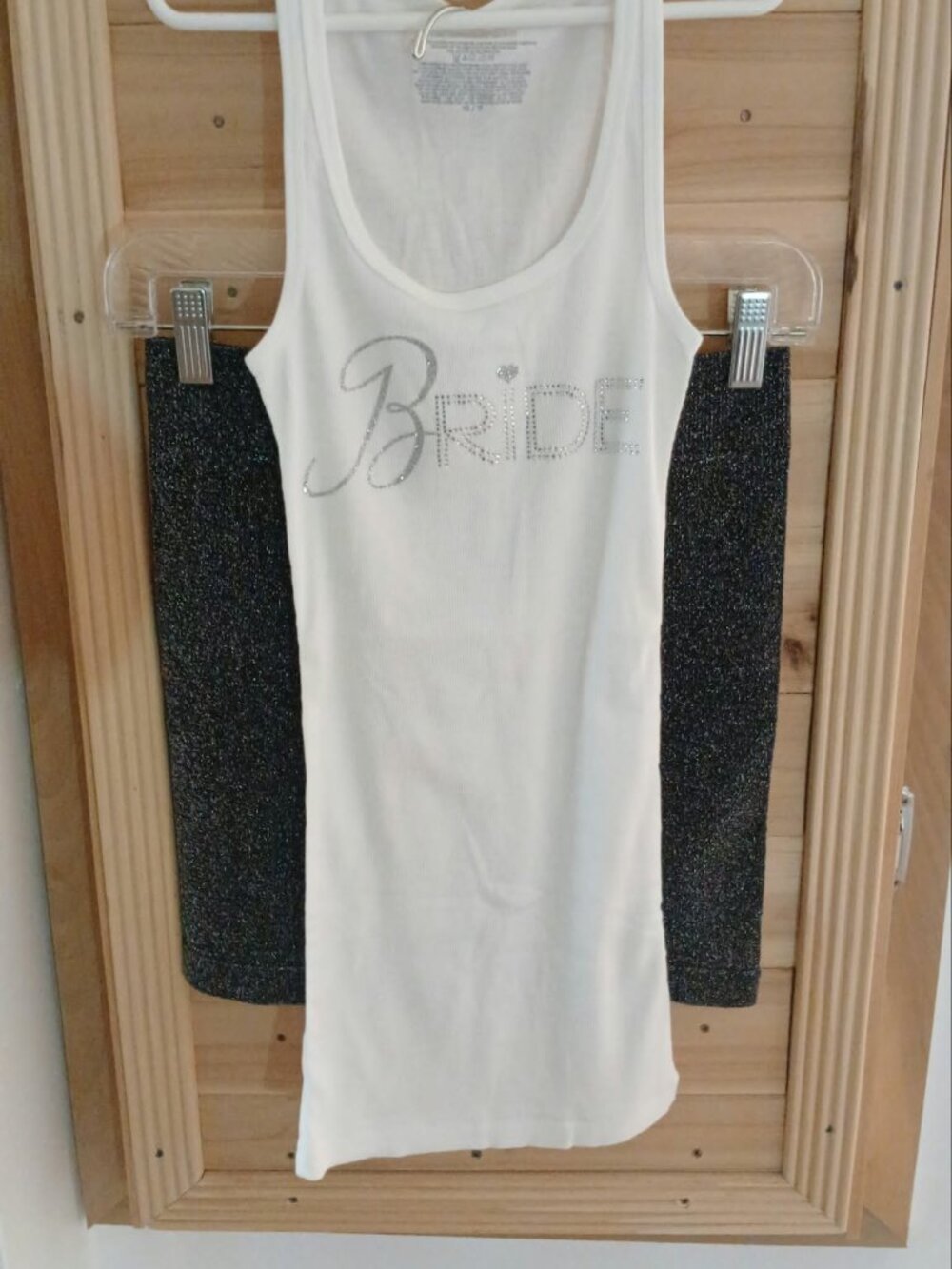 NWT Victoria Secret Bride Tank Top and NOBO Spandex Silver Glitter/Black Skirt
